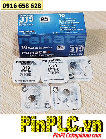 Renata 319 _Pin SR527SW; Pin đồng hồ 1.55v Silver Oxide Renata SR527SW _Pin 319 /Loại vỉ 1viên 